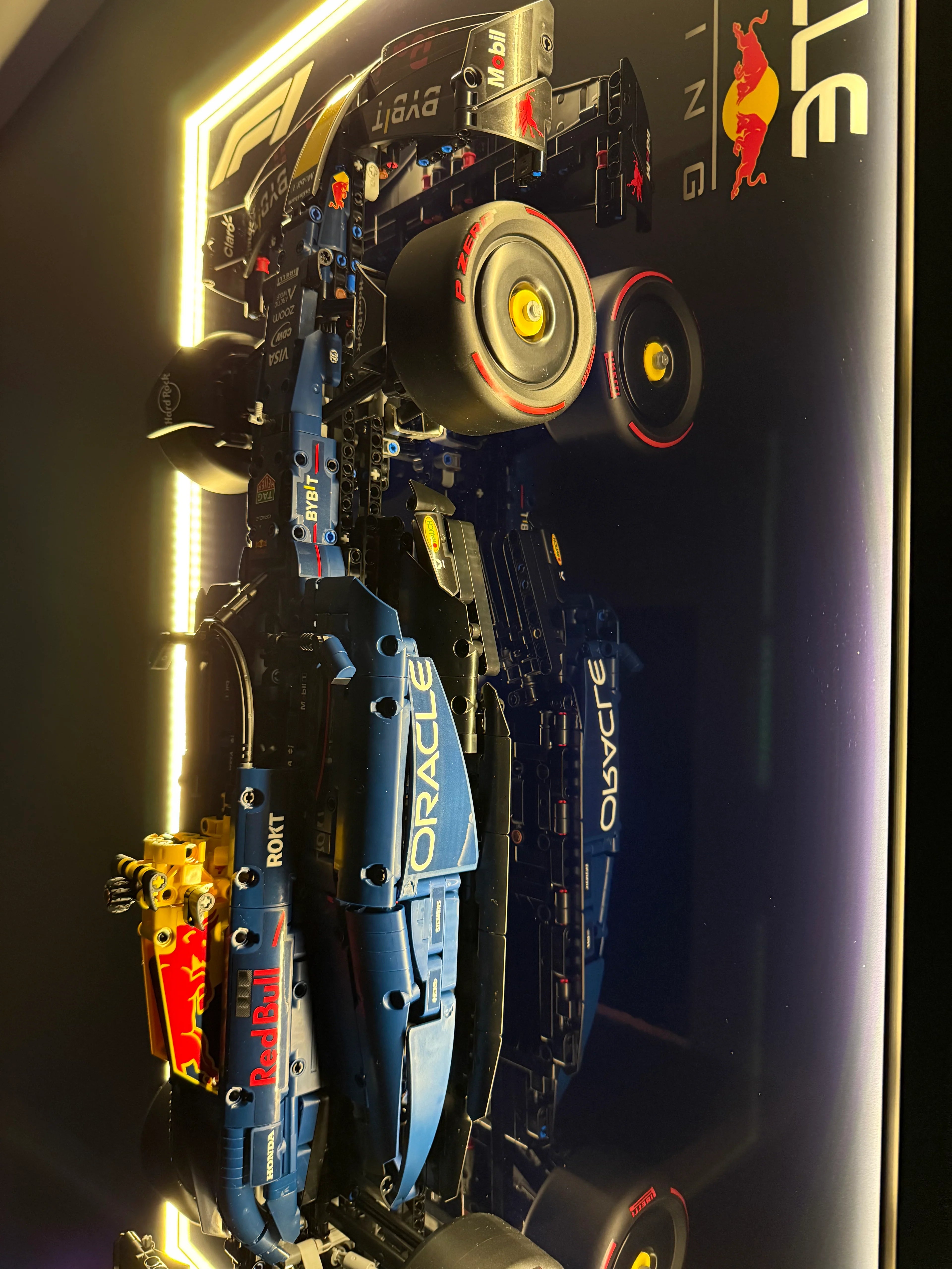 Car Display Frame Wall Mount For LEGO TECHNIC F1 Oracle Red Bull Racing RB20