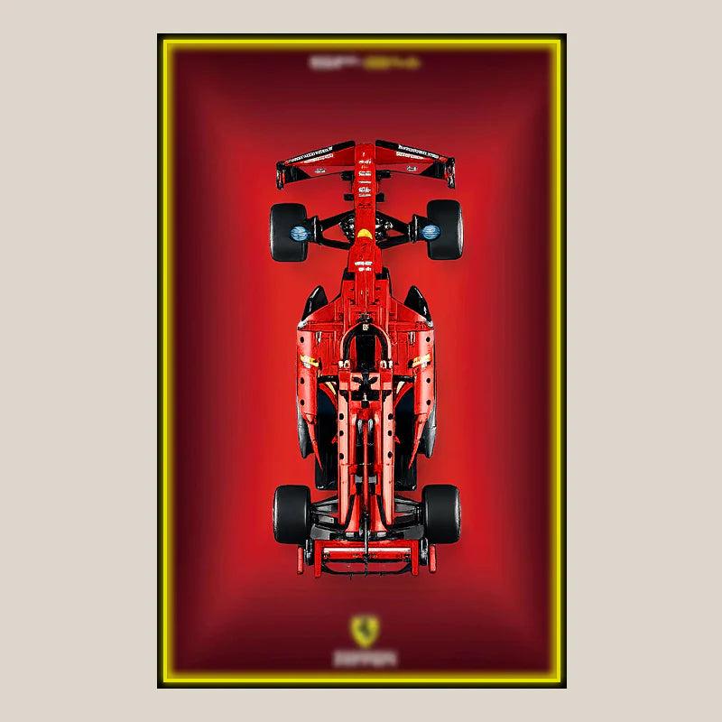 Wall Mount F1 Car LED Display Frame Bundle For LEGO TECHNIC