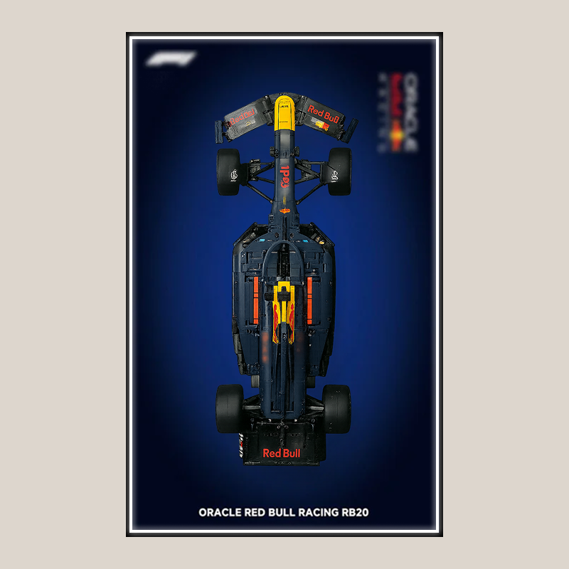 Car Display Frame Wall Mount For LEGO TECHNIC F1 Oracle Red Bull Racing RB20